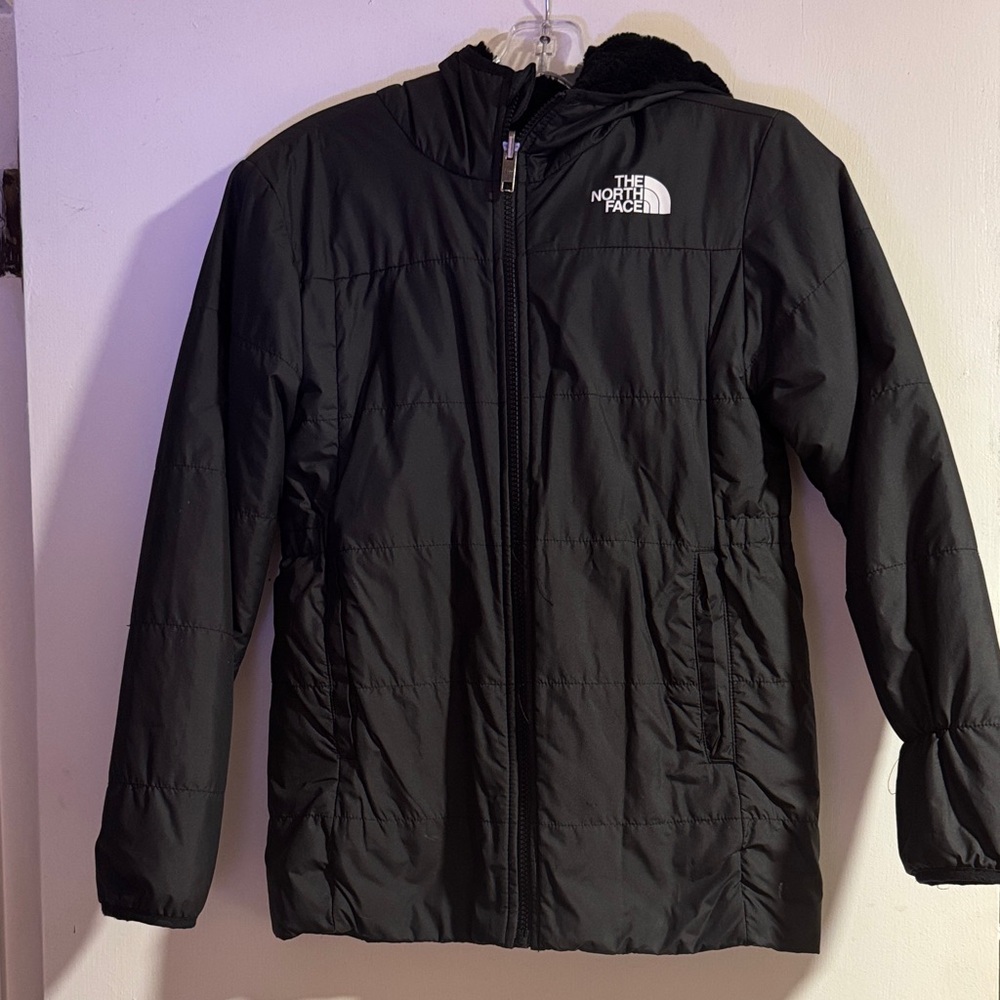 Reversible Kids North Face Black Hooded Jacket Large